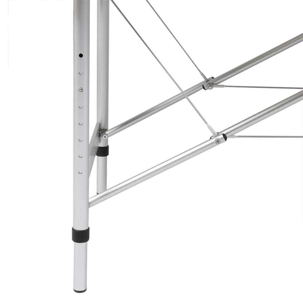 vidaXL 2-Zone Foldable Massage Table Aluminium Frame Cream White