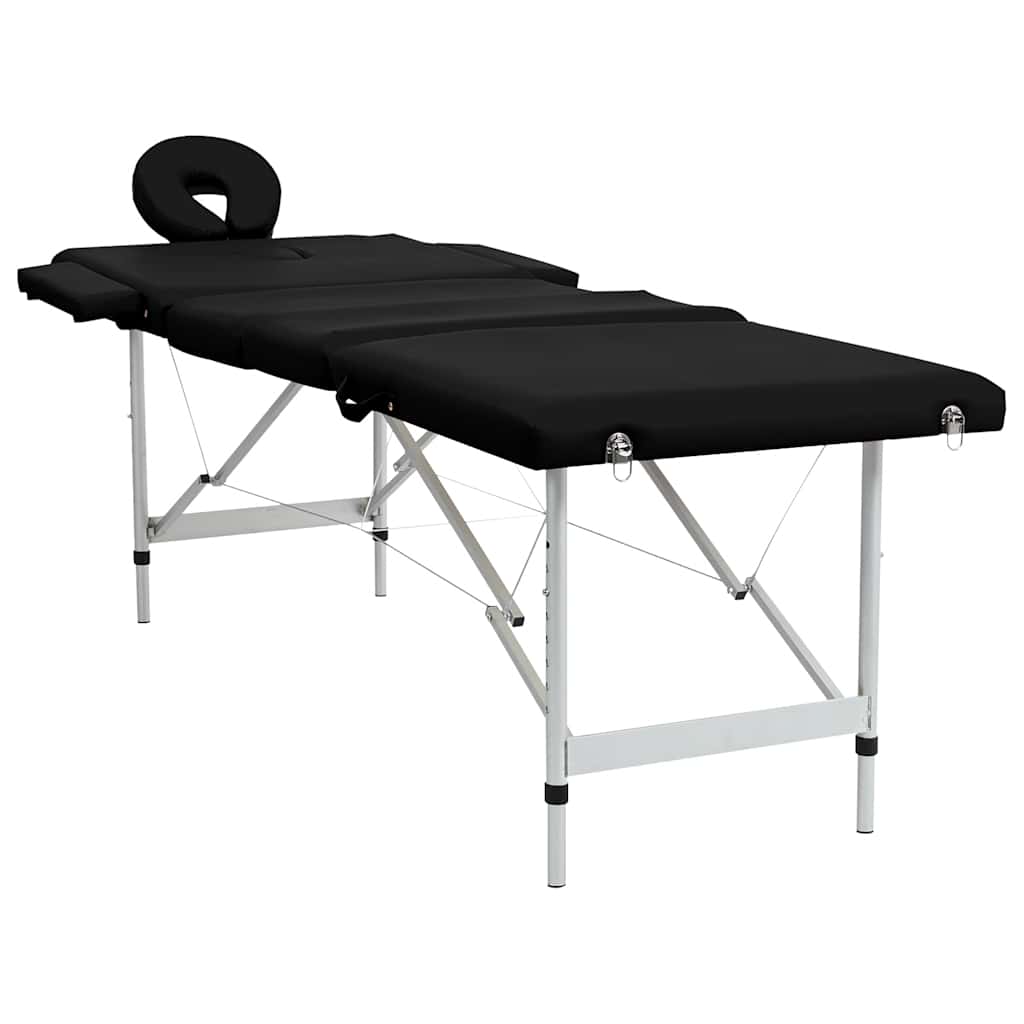 Massagetafel inklapbaar met aluminium frame (vier delen / blauw)