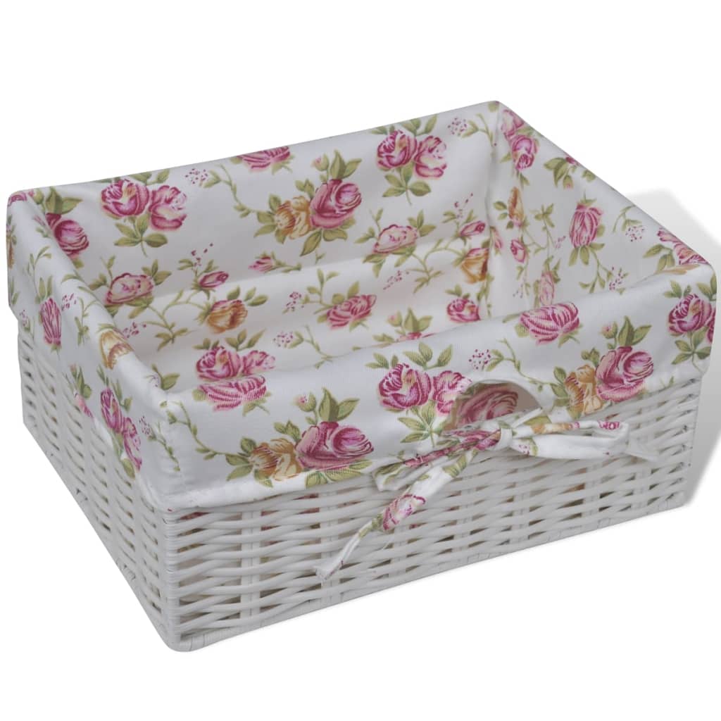 vidaXL Cabinet with 1 Drawer and 2 Baskets Paulownia Wood White