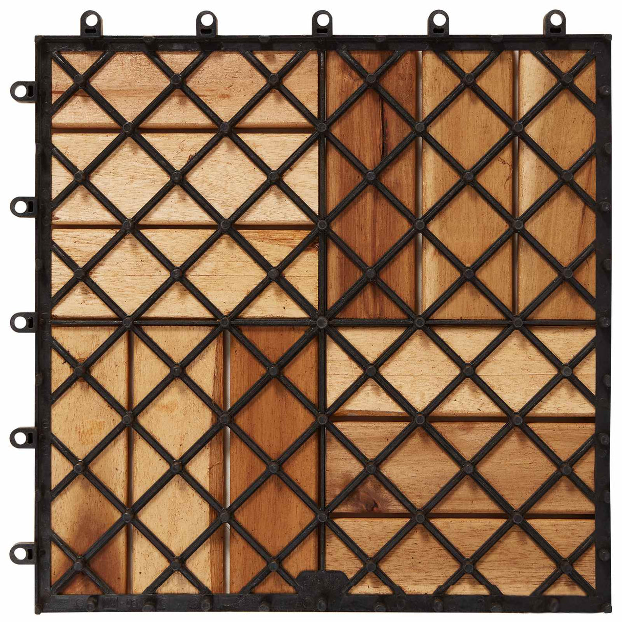 vidaXL Terras Tegel 10 pcs Bruin 30 x 30 cm Acaciahout