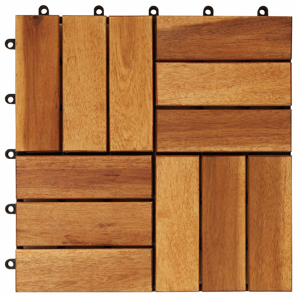 vidaXL Terras Tegel 10 pcs Bruin 30 x 30 cm Acaciahout