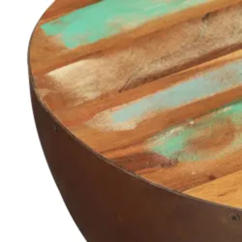 vidaXL Coffee Table Bowl Shaped with Steel Frame Recycled Wood