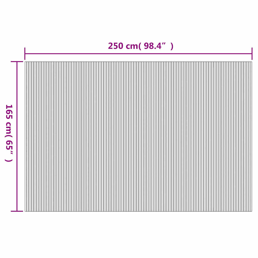 vidaXL Kamerscherm breedte 250 cm hoogte 165 cm bamboe natuurlijk
