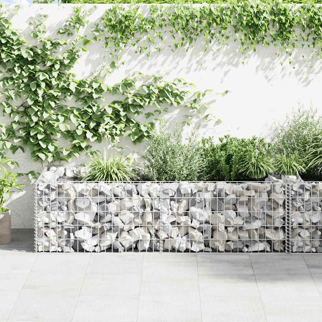 vidaXL Gabion Raised Garden Bed 180x90x50 cm Galvanised Steel