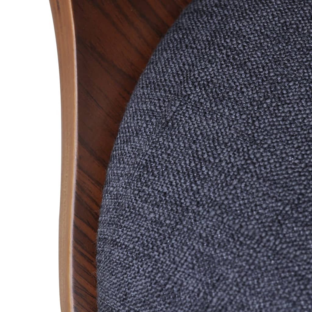 vidaXL Dining Chairs 2 pcs Bent Wood and Fabric Dark Grey
