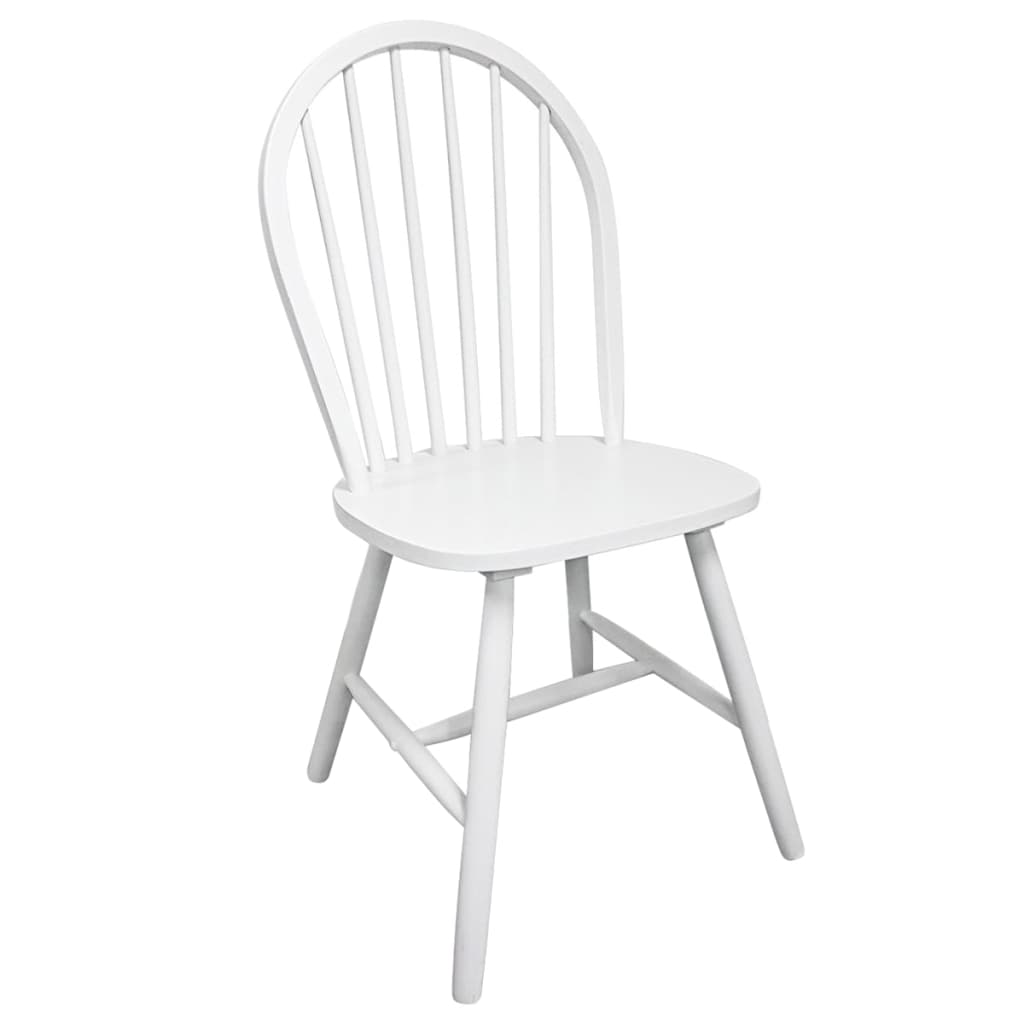 vidaXL Dining Chairs 2 pcs Solid Rubberwood White