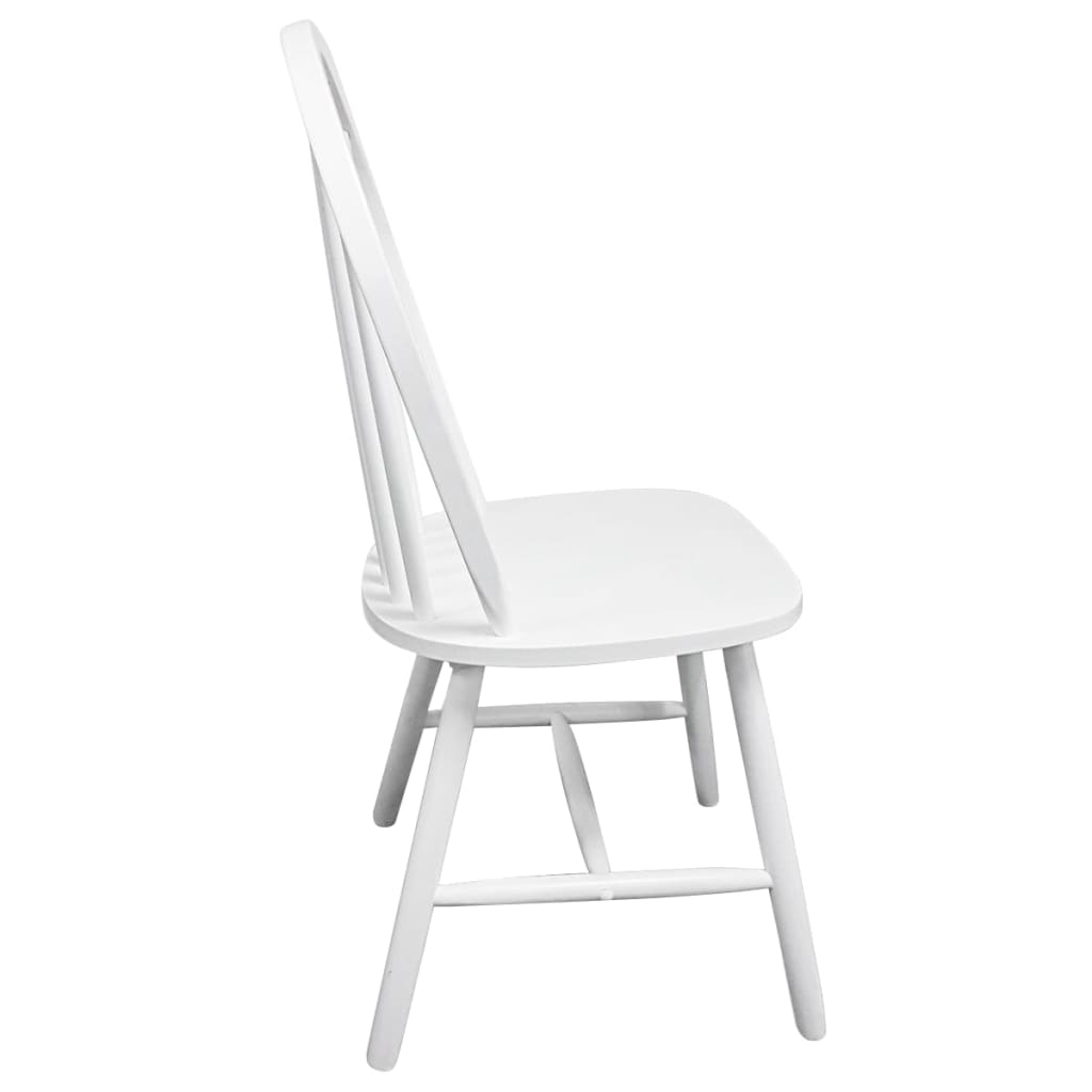 vidaXL Dining Chairs 2 pcs Solid Rubberwood White