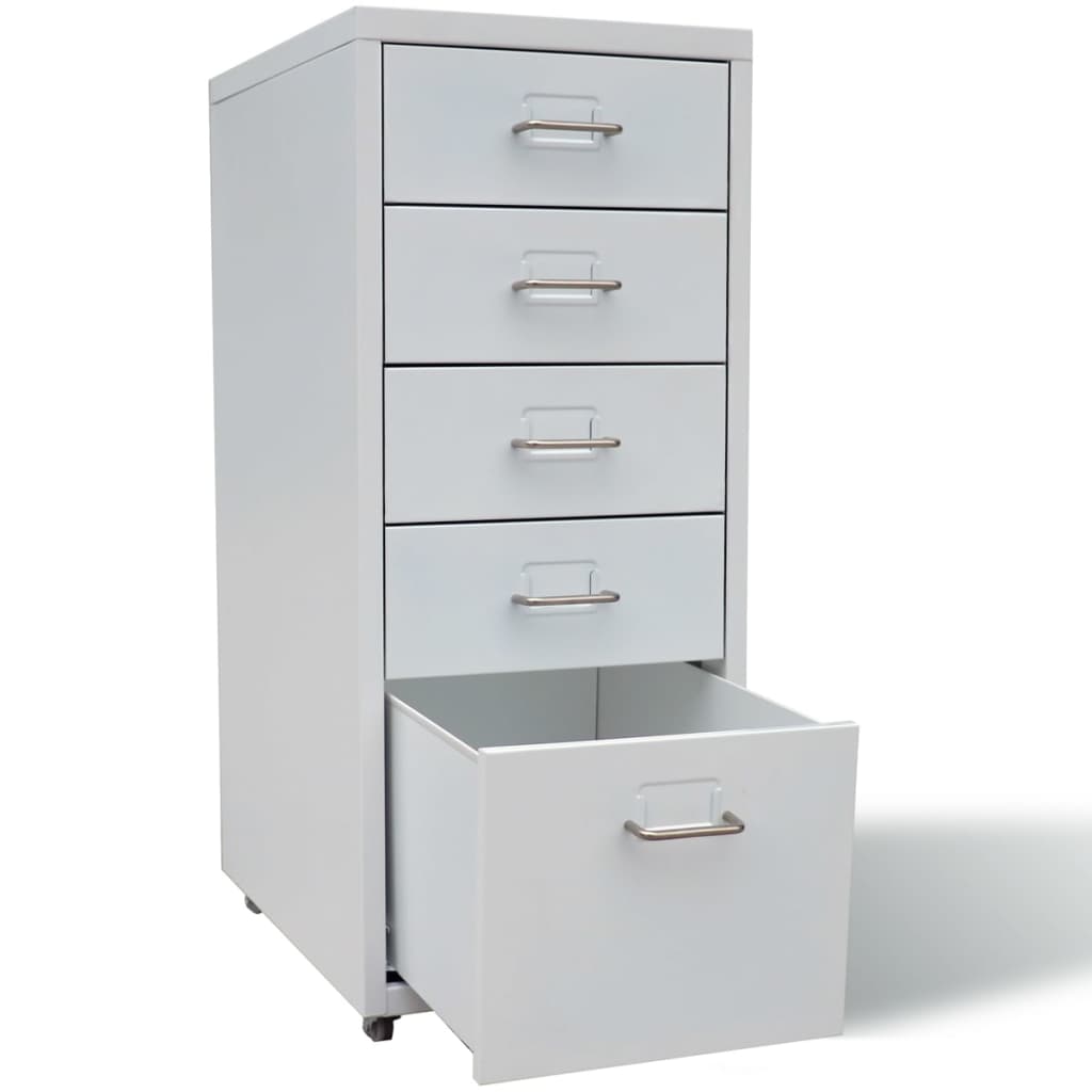 vidaXL Archiefkast met 5 lades 68,5 cm staal grijs