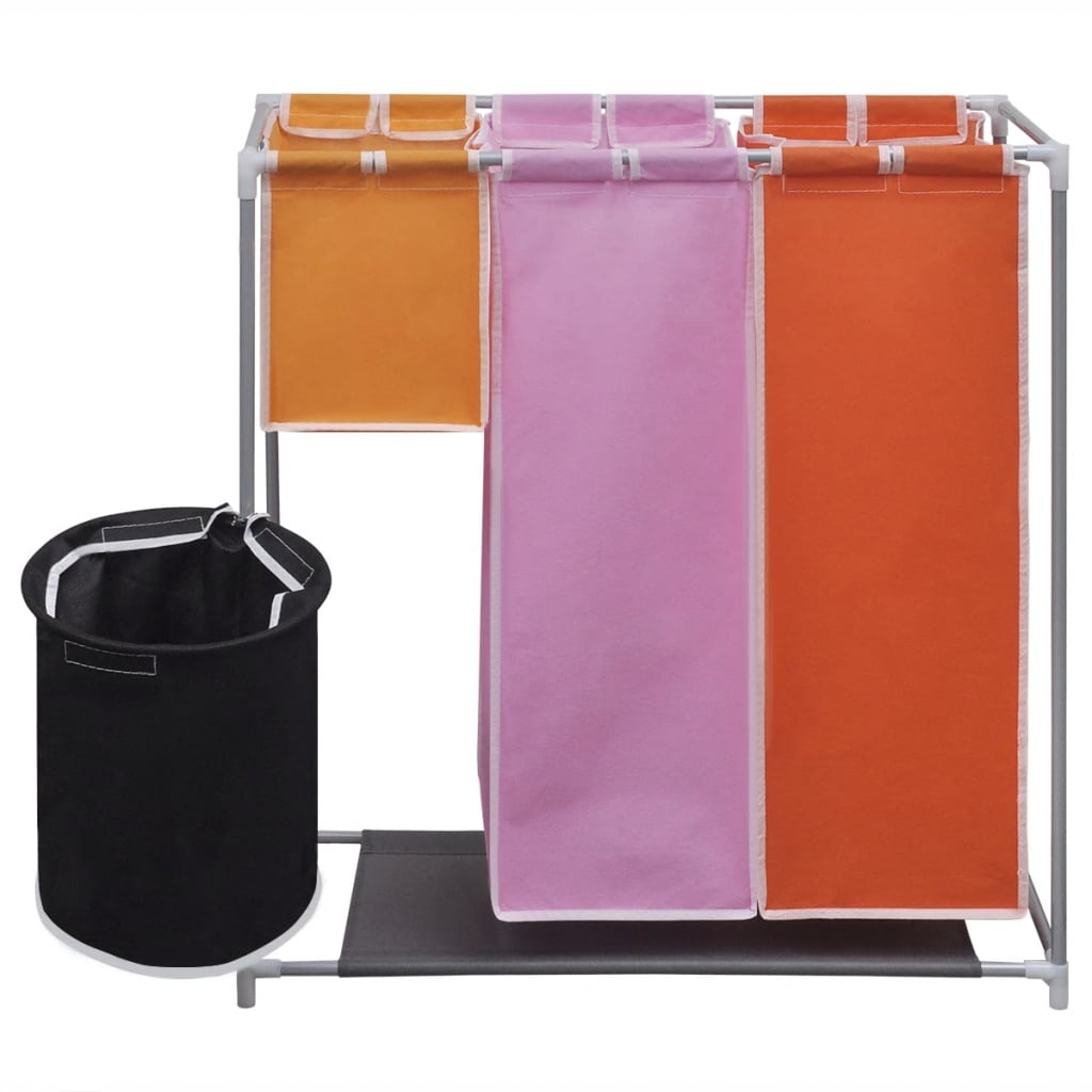 vidaXL 3-Piece Laundry Sorter with Hamper