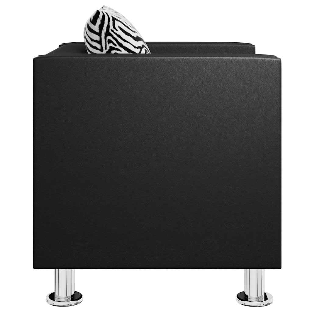 vidaXL Fauteuil kunstleer zwart