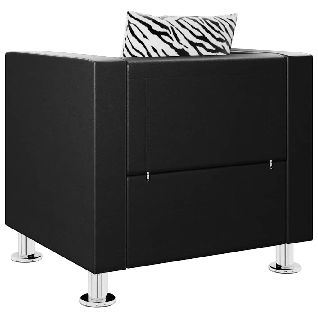 vidaXL Fauteuil kunstleer zwart