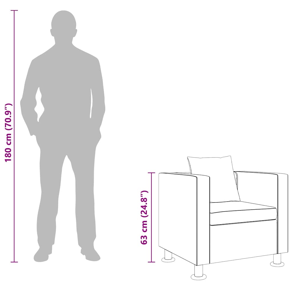 vidaXL Fauteuil kunstleer zwart