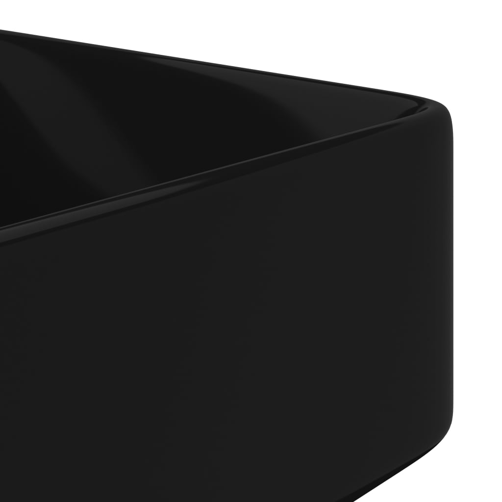 vidaXL Square Ceramic Sink with Faucet Hole White