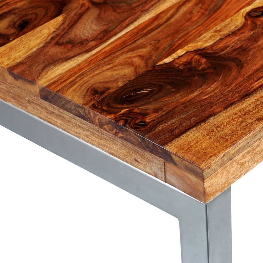 vidaXL Dining Table/Desk with Steel Legs Solid Wood