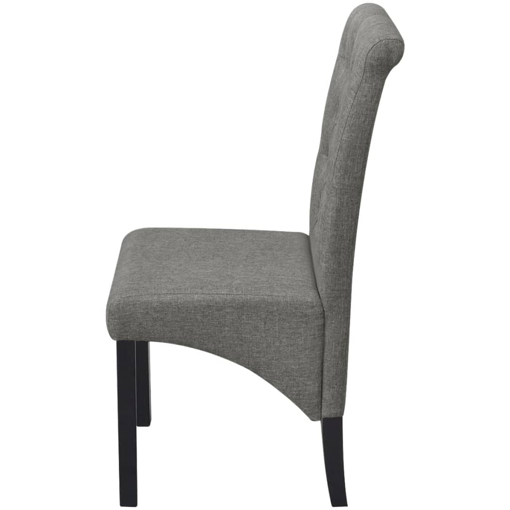 vidaXL Dining Chairs 2 pcs fabric light grey