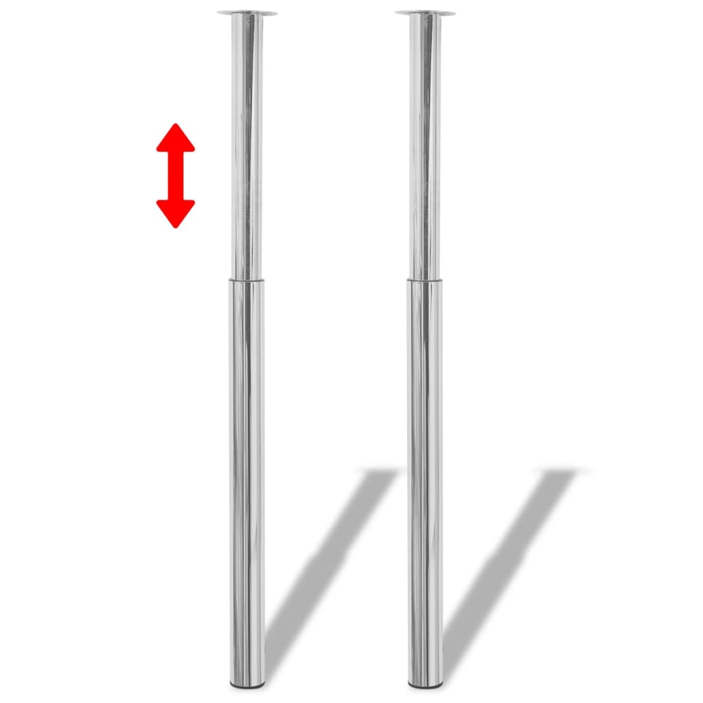 vidaXL Tafelpoten telescopisch 710-1100 mm chroom 2 st