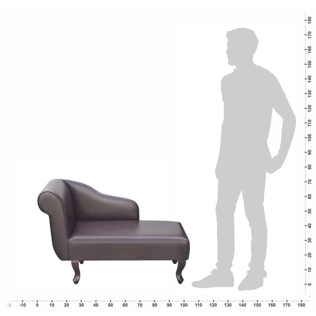 vidaXL Chaise longue kunstleer bruin
