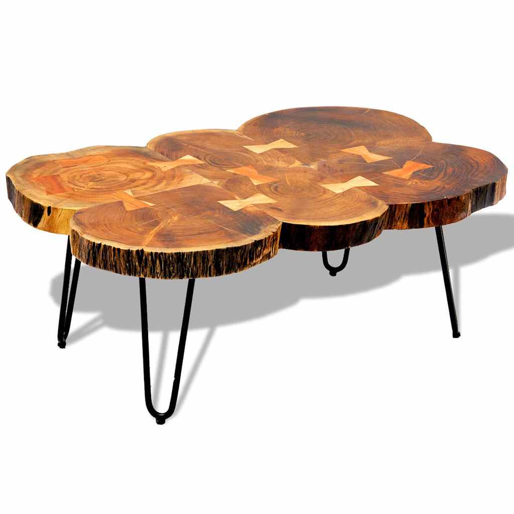 vidaXL Table de salon avec 6 perches 35 cm massif acaciahout