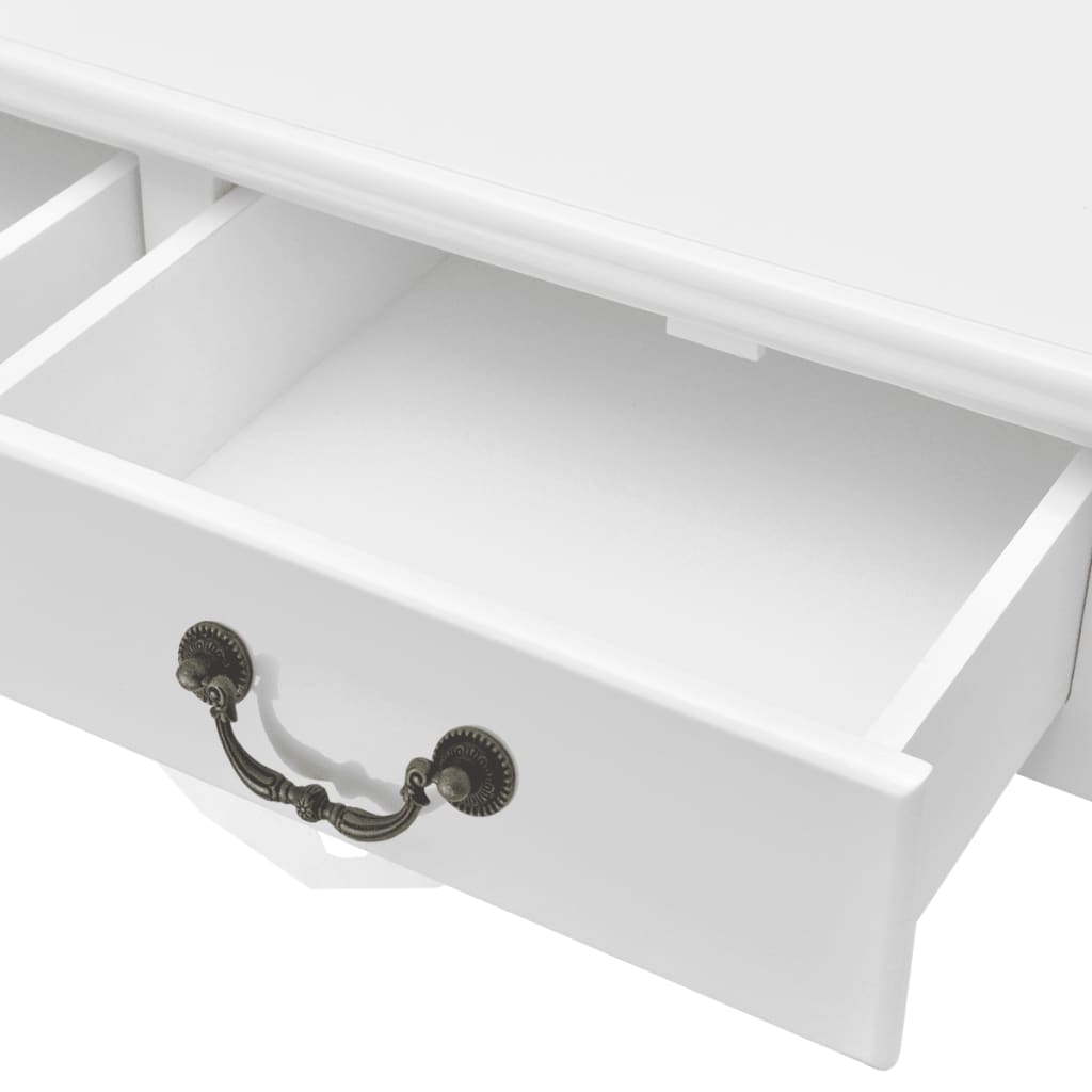 vidaXL Coffee table with 4 drawers white