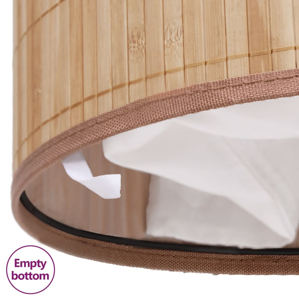 vidaXL Laundry Basket Round Bamboo Natural