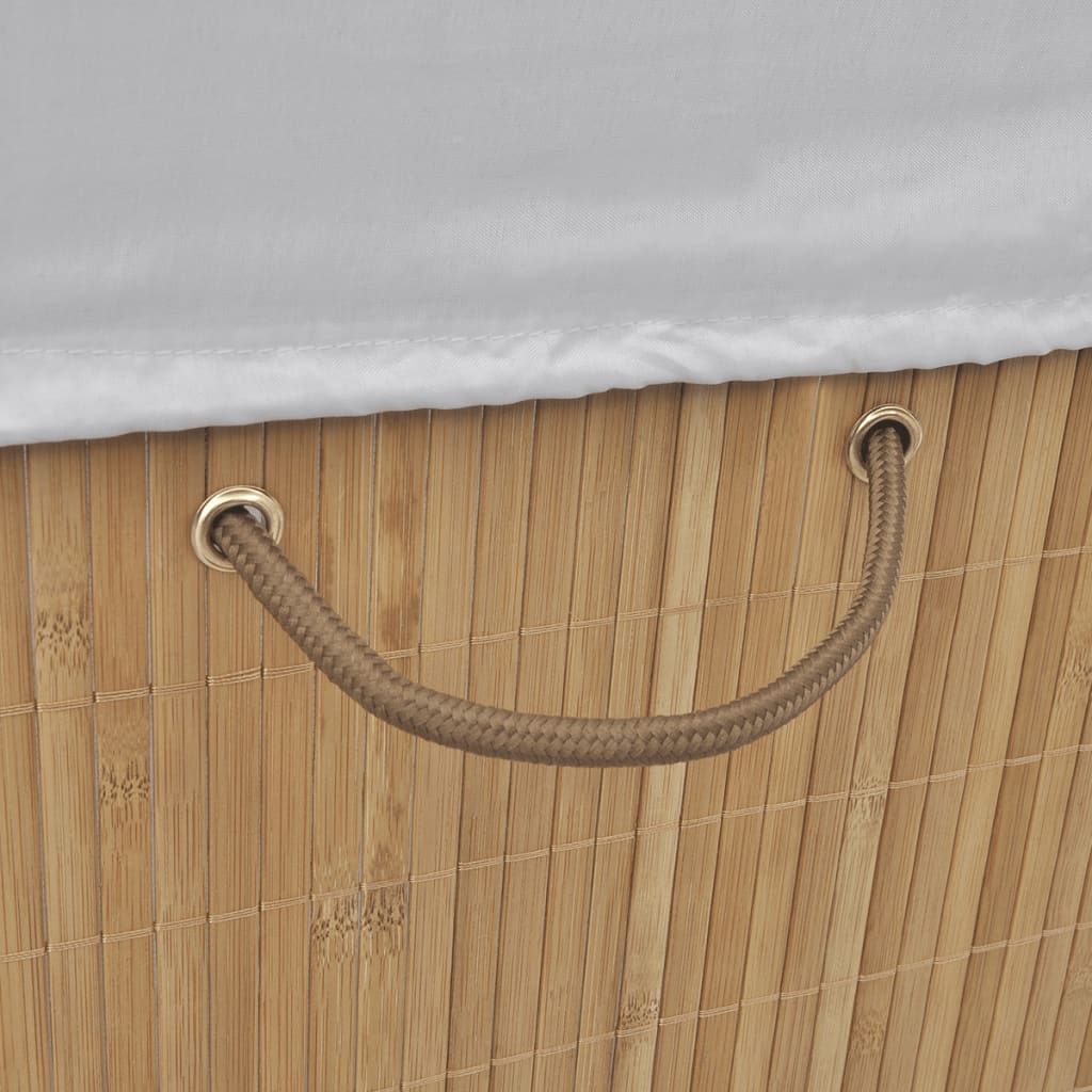 vidaXL Rectangular Laundry Basket Bamboo Natural