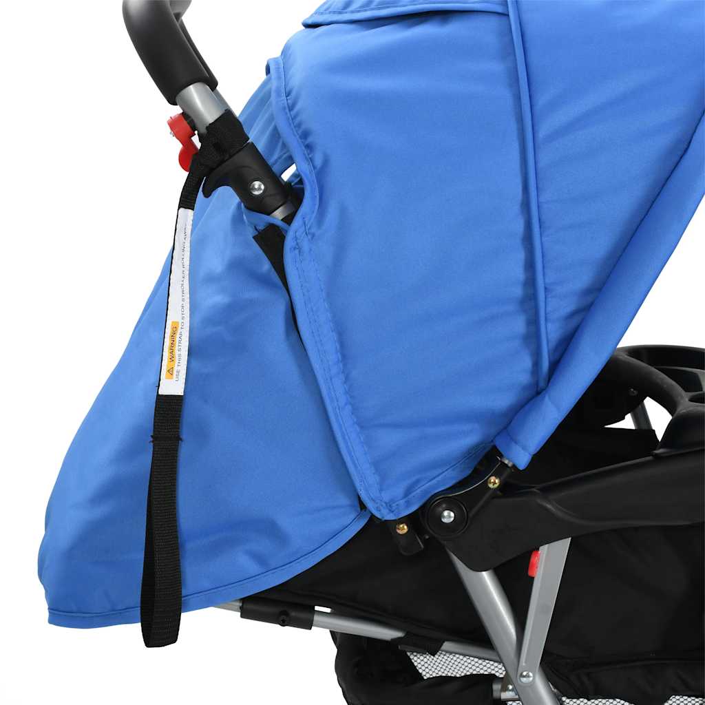 vidaXL Double Stroller Steel Red and Black