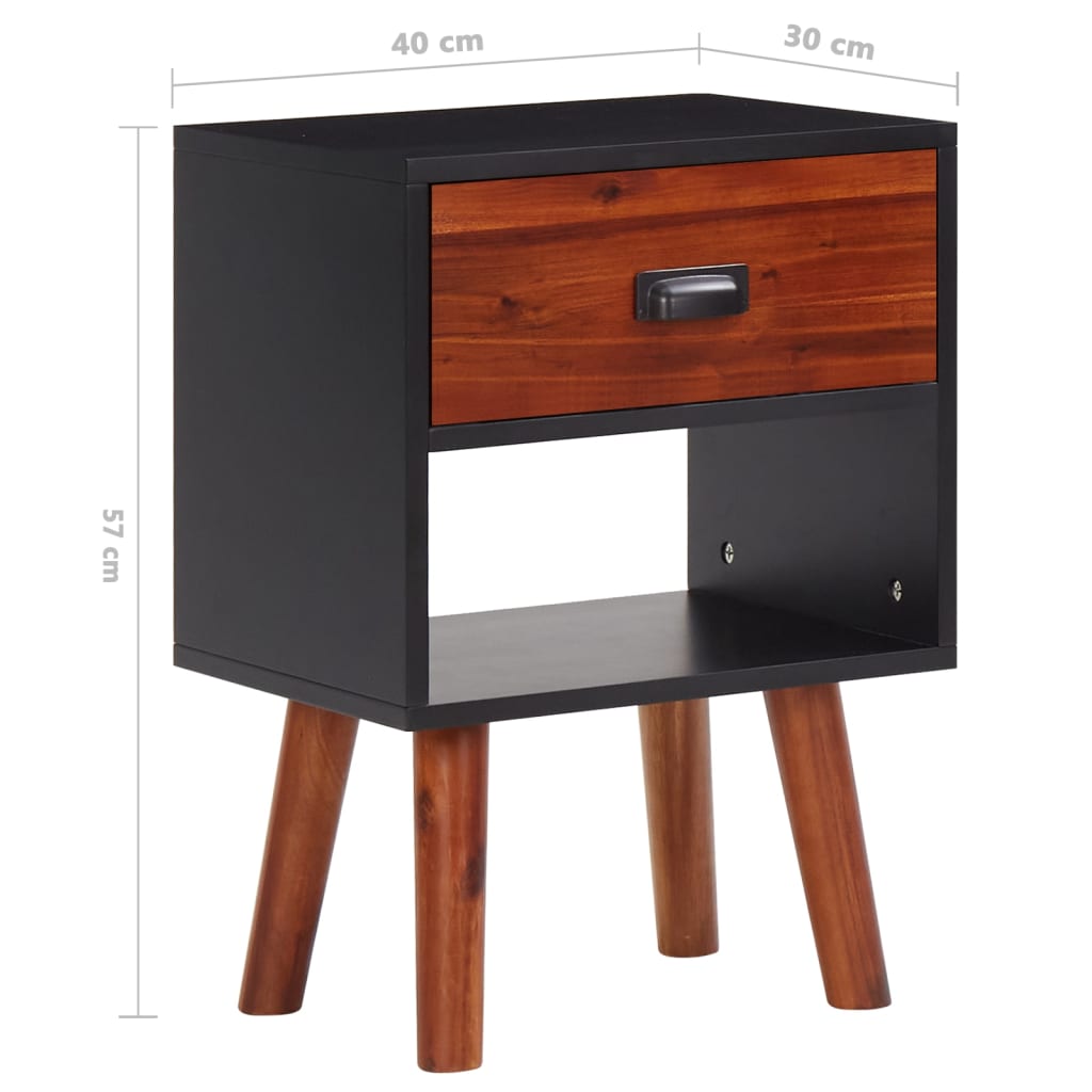 vidaXL Nightstand 40x30x57 cm solid acacia wood