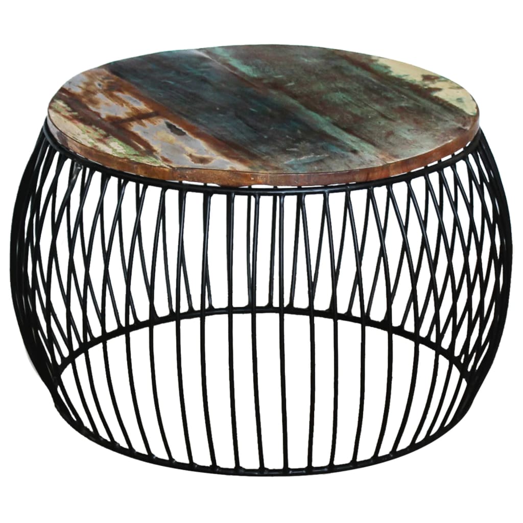 vidaXL Coffee Table Round 68x37 cm Solid Reclaimed Wood