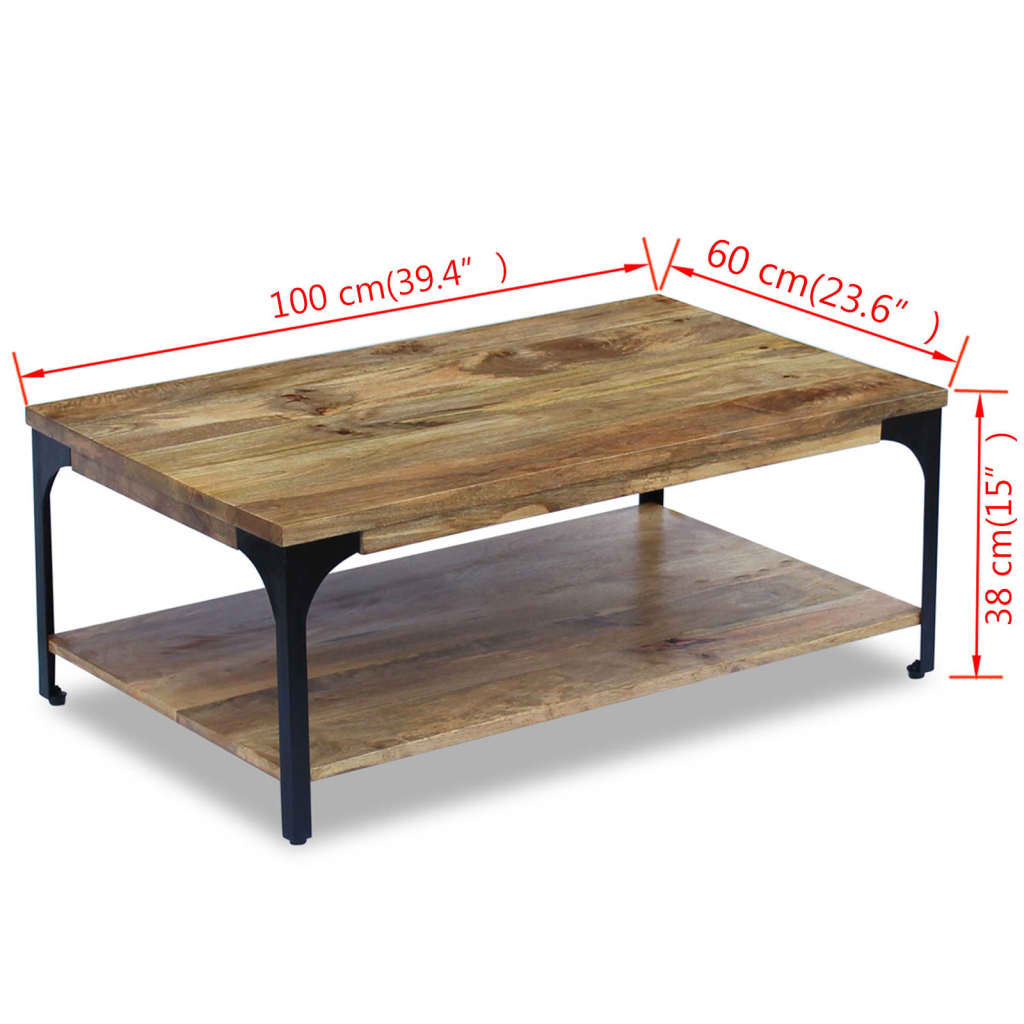 vidaXL Table de salon 100x60x38 cm mangohout