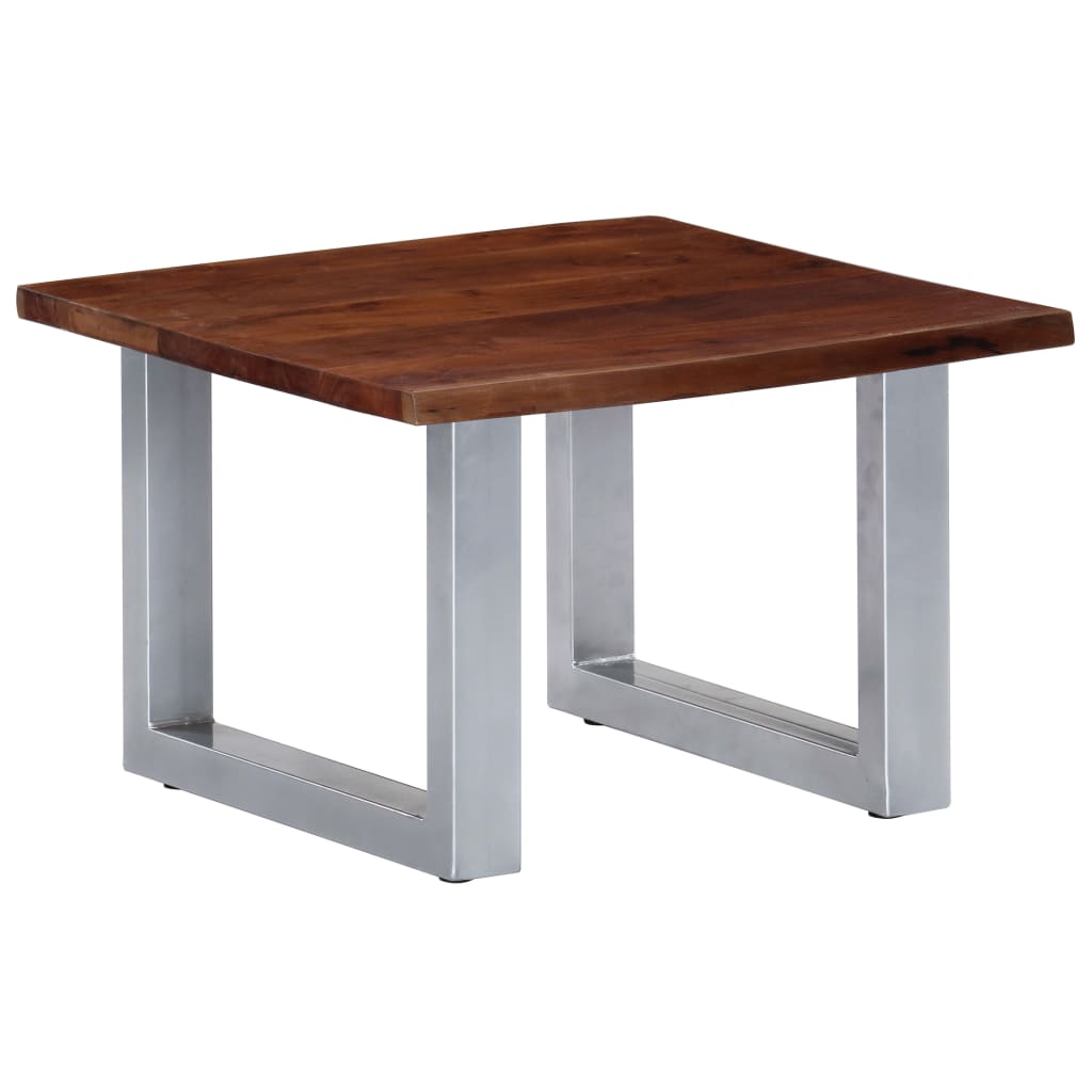 vidaXL Coffee Table with Live Edges 60x60x40 cm Acacia Wood