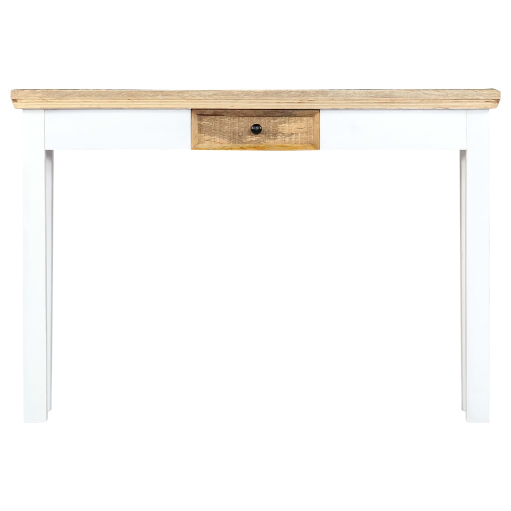 vidaXL Tableau mural 110x35x75 cm massif mangohout blanc et brun