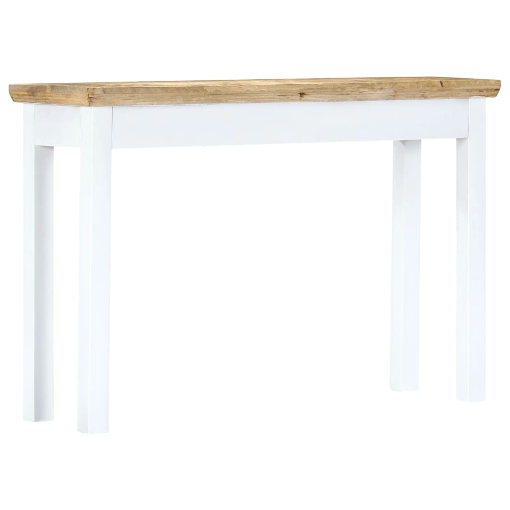 vidaXL Tableau mural 110x35x75 cm massif mangohout blanc et brun