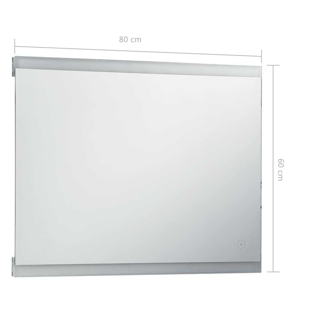 vidaXL LED Bathroom Mirror with Touch Sensor 80x60 cm