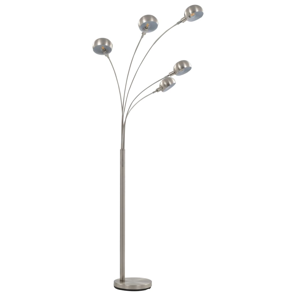 vidaXL Floor lamp 5xE14 200 cm silver
