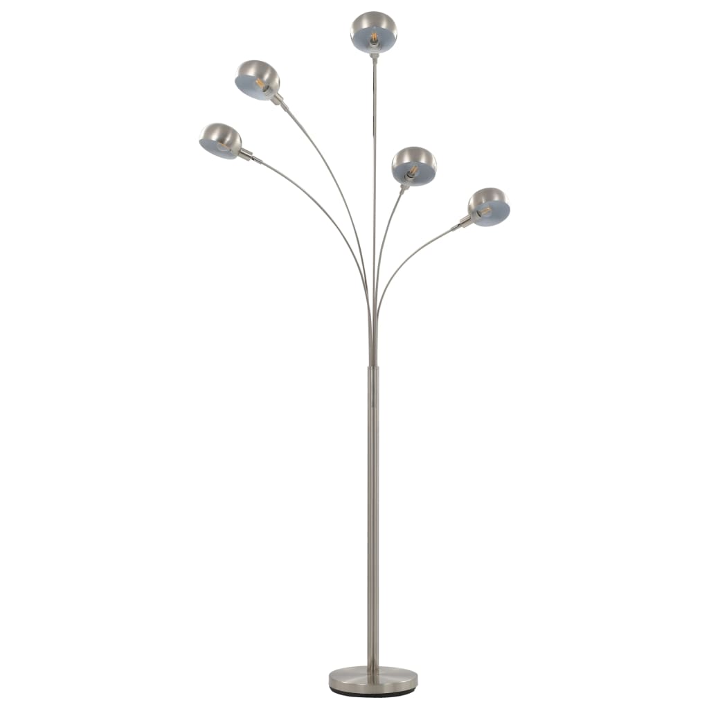 vidaXL Floor lamp 5xE14 200 cm silver