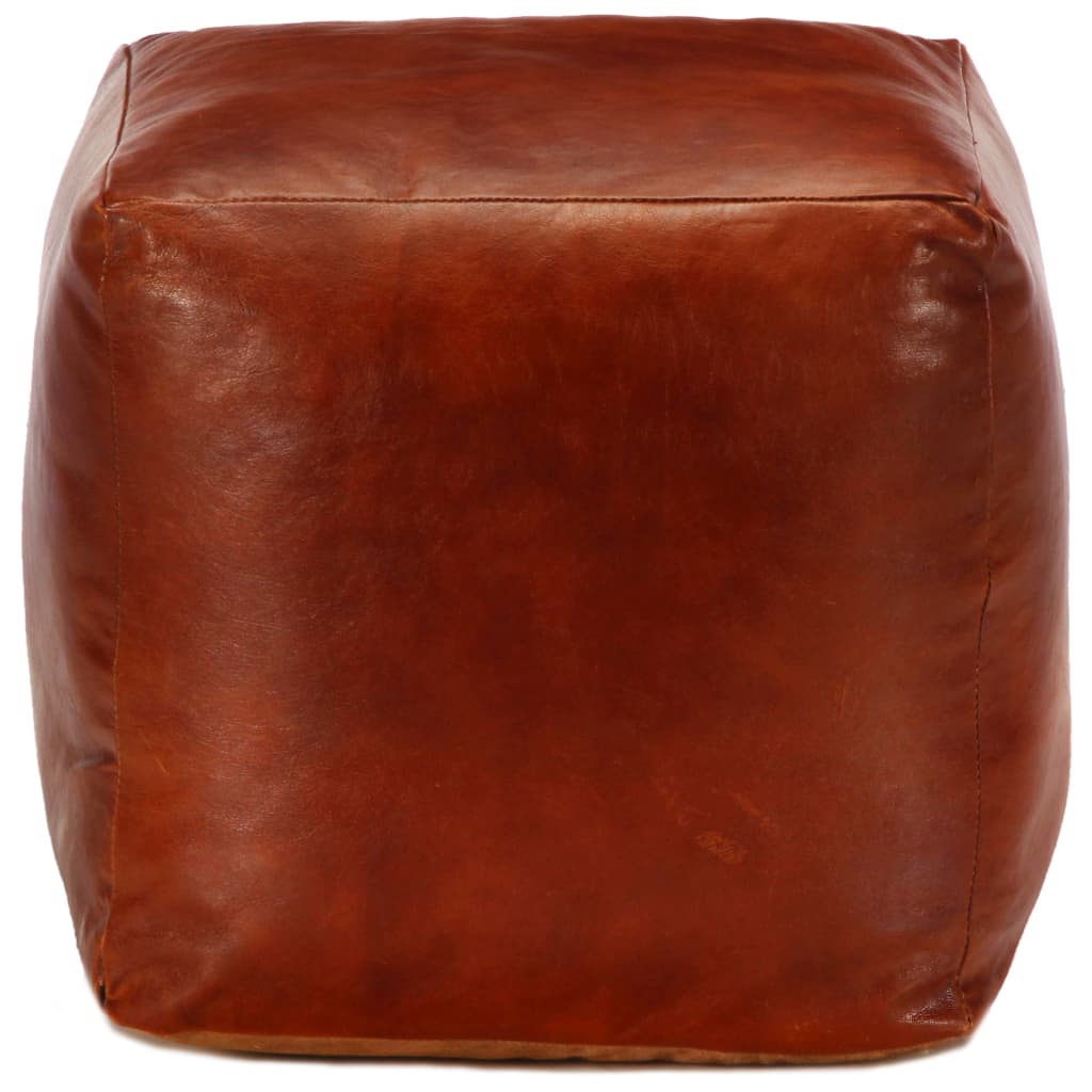 vidaXL Pouffe 40x40x40 cm real goat leather tan