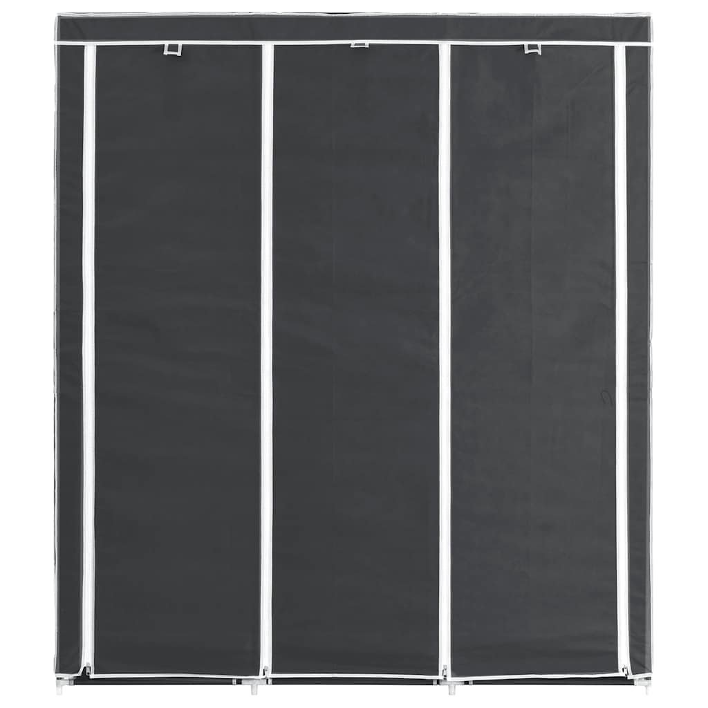 vidaXL Kledingkast met vakken en stangen 150x45x175 cm stof zwart