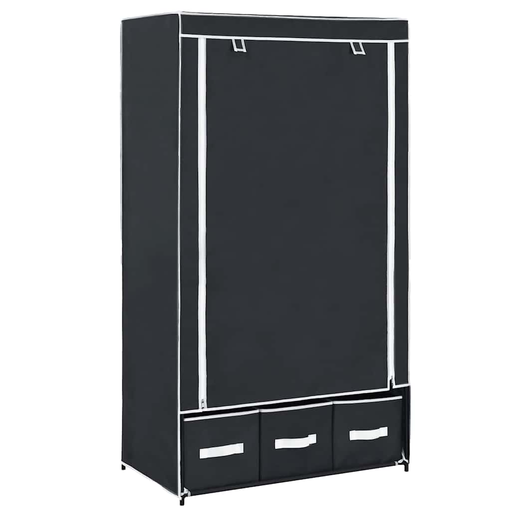 vidaXL Kledingkast 87x49x159 cm stof zwart