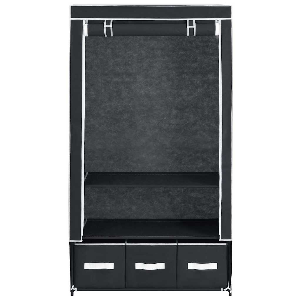 vidaXL Kledingkast 87x49x159 cm stof zwart