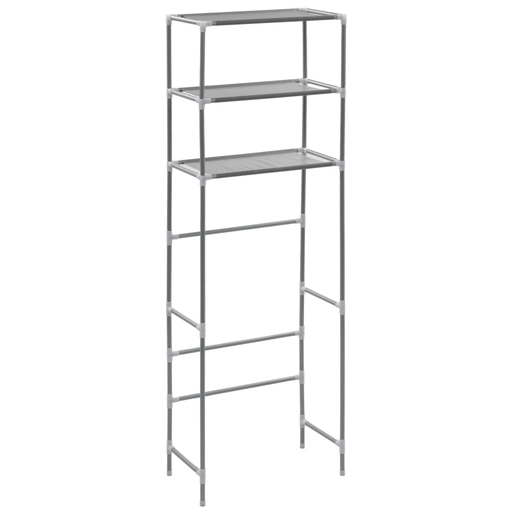 vidaXL Opbergrek voor boven toilet 3-laags 53x28x169 cm argenté