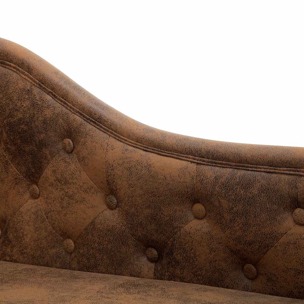 vidaXL Chaise longue kunstsuède bruin