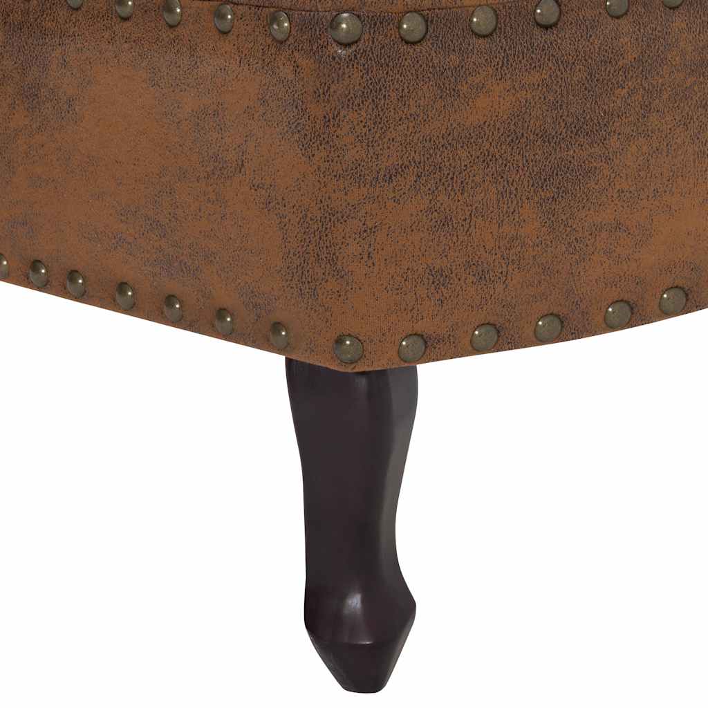 vidaXL Chaise longue kunstsuède bruin