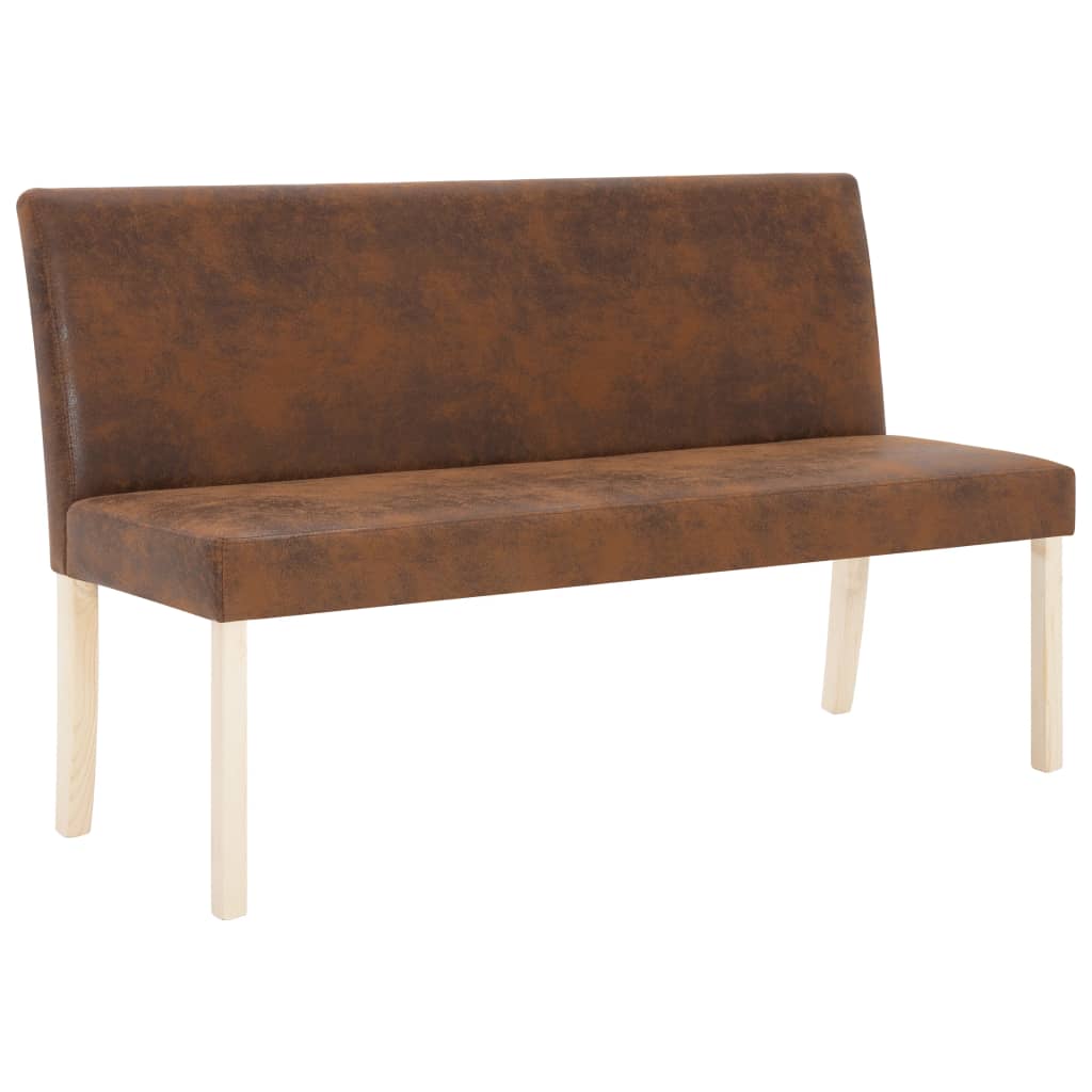 vidaXL Bench 139.5 cm faux suede brown