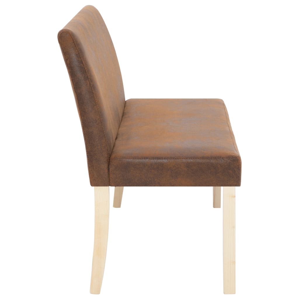 vidaXL Bench 139.5 cm faux suede brown