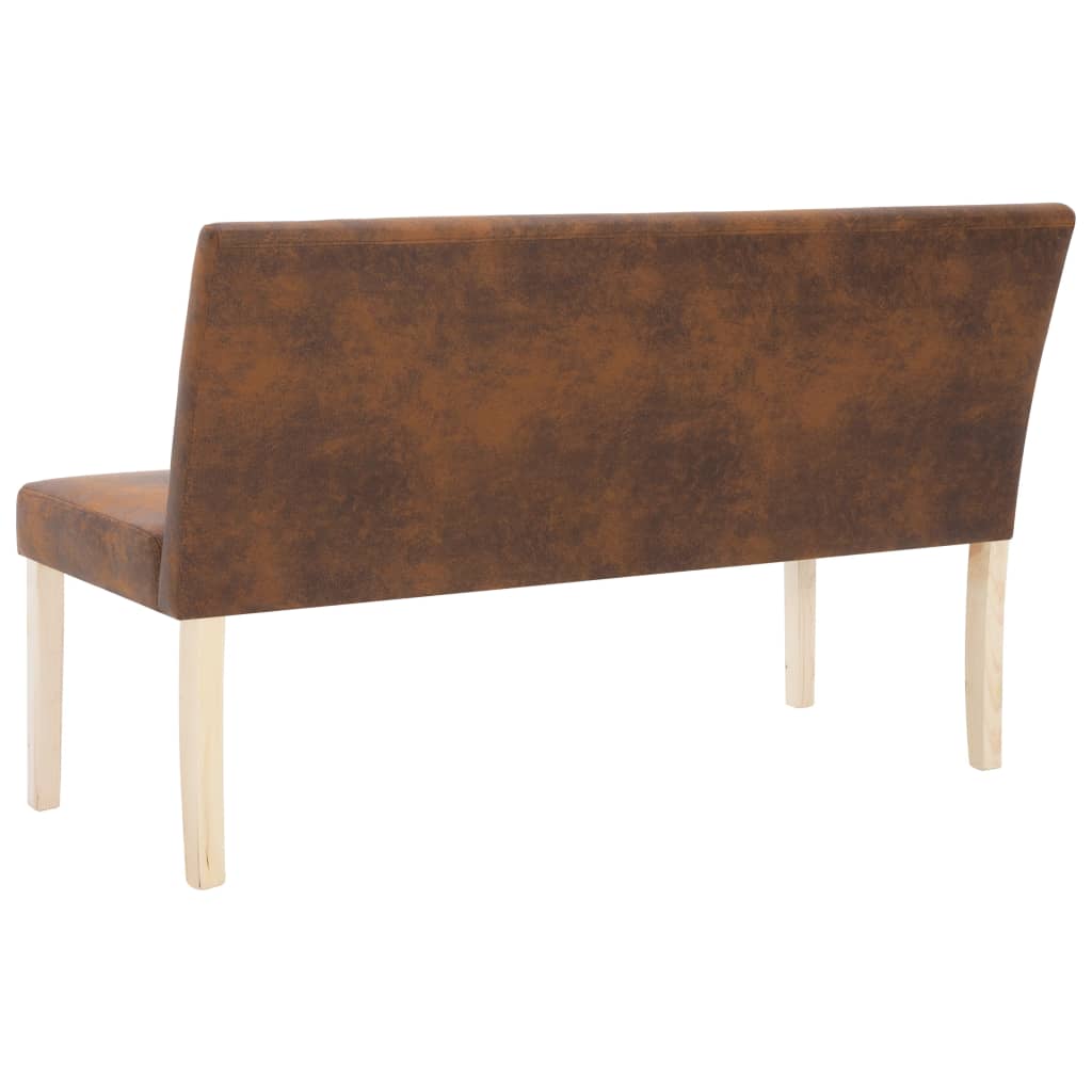 vidaXL Bench 139.5 cm faux suede brown
