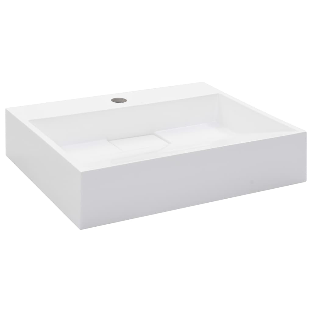 vidaXL Wastafel 50x38x13 cm mineraal gegoten/marmer gegoten wit