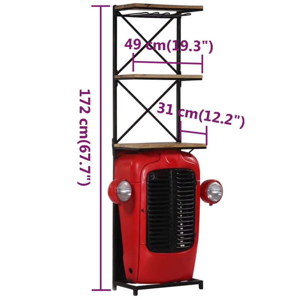 vidaXL Wine cabinet tractor 49x31x172 cm solid mango wood