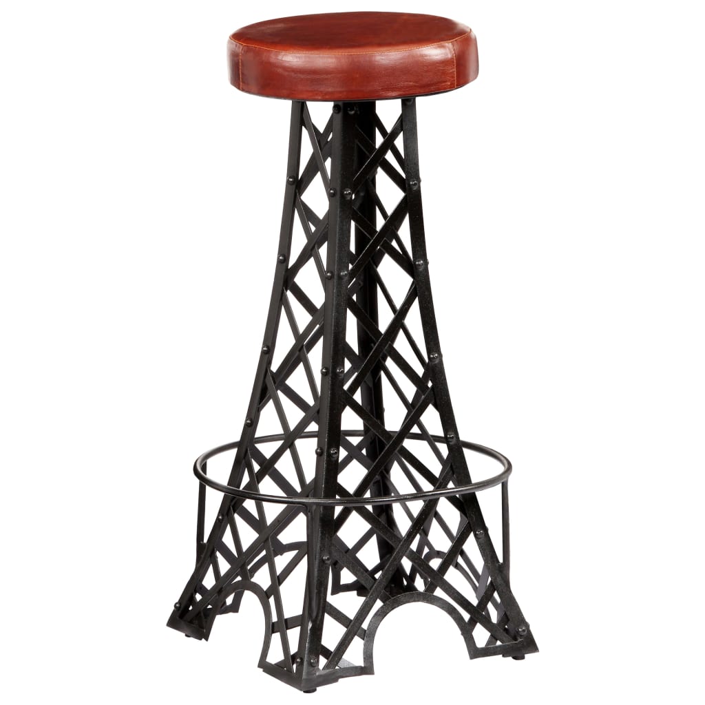 vidaXL Bar stools 2 pcs genuine leather