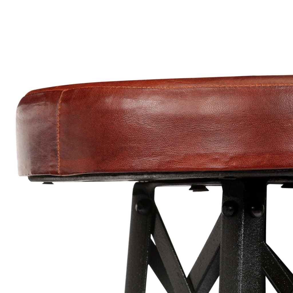 vidaXL Bar stools 2 pcs genuine leather