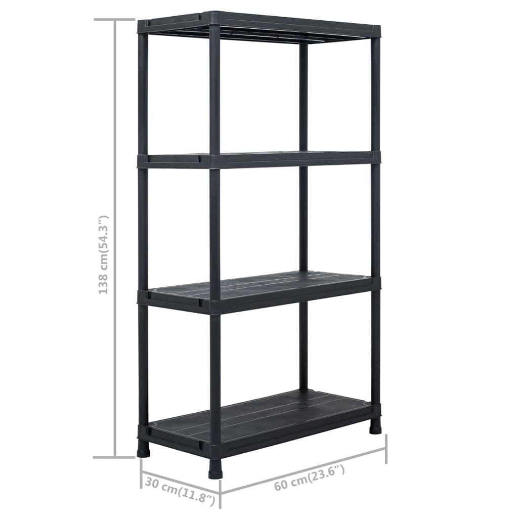 vidaXL Opbergrekken 2 st 60x30x138 cm kunststof zwart